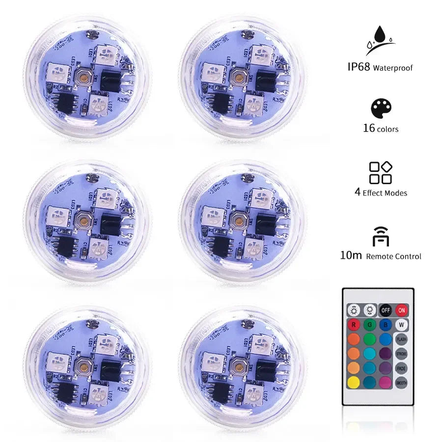 IP68 RGB LED Submersible Light - Remote Control for Aquarium, Pool