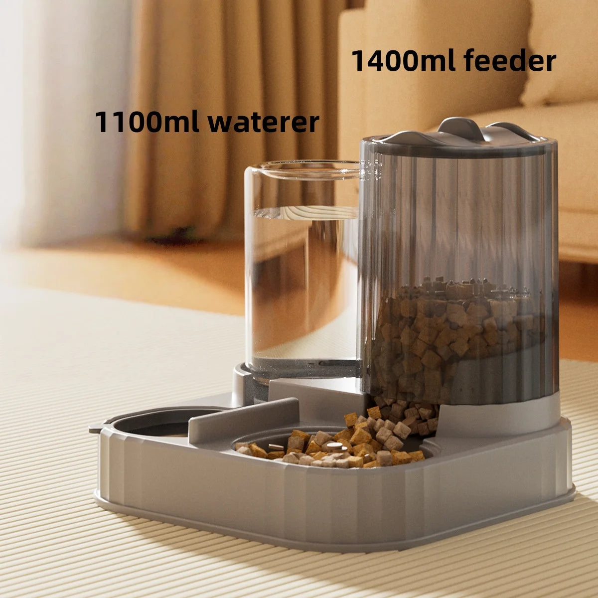 Automatic Pet Feeder: Integrated Food & Water for Cats & Dogs