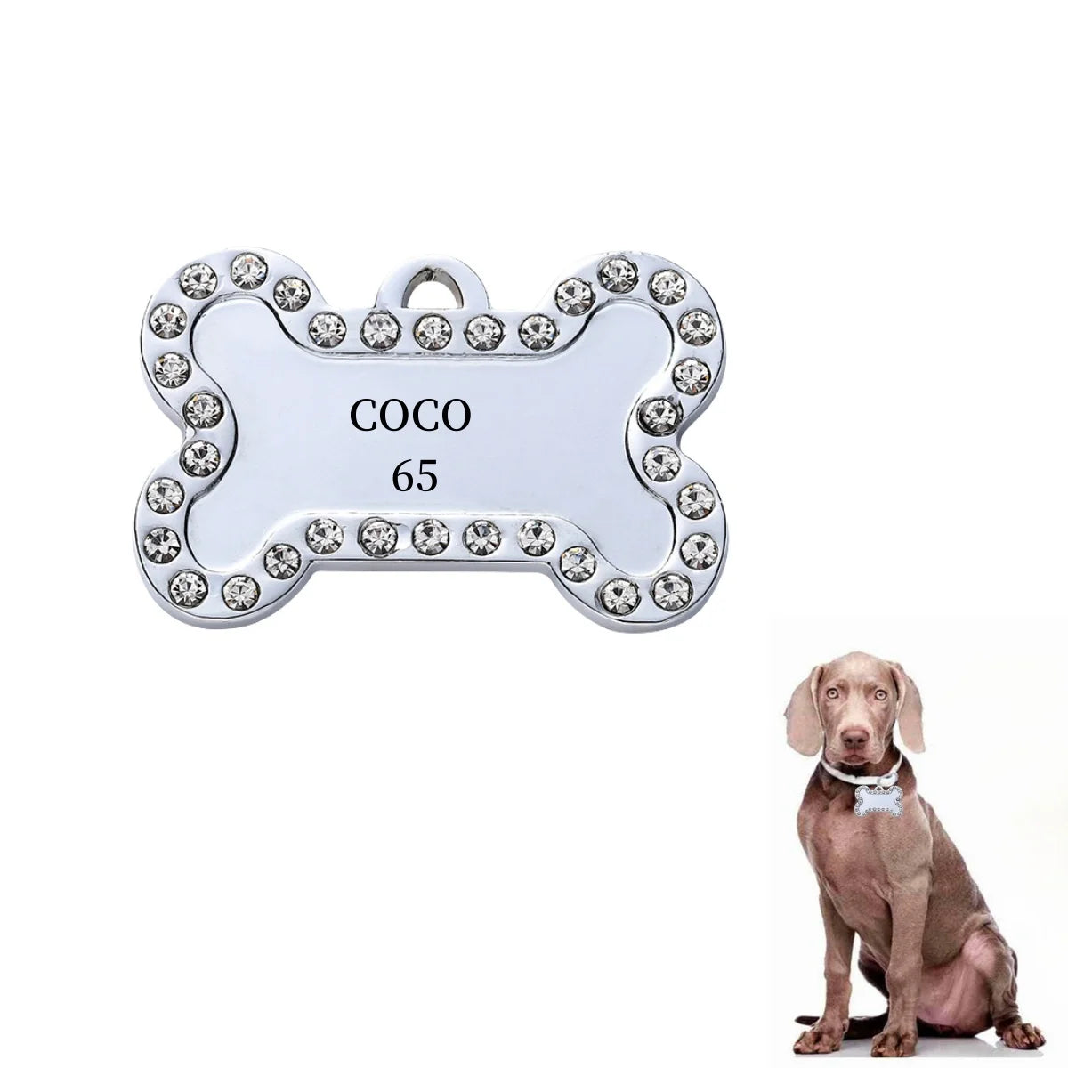 Custom Engraved Bronze Dog ID Tag | Personalized Pet Nameplate