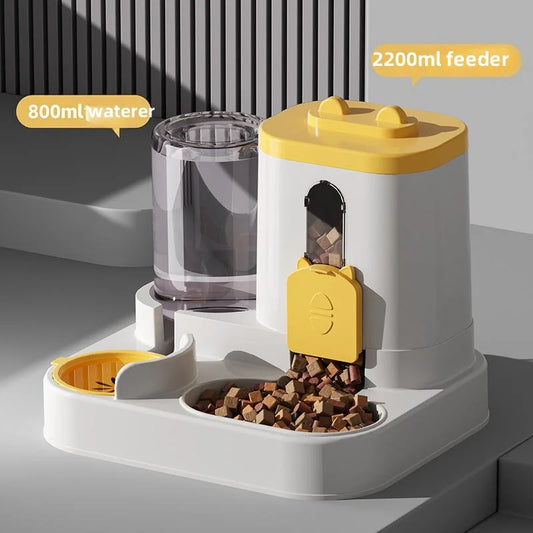 Automatic Pet Feeder: Integrated Food & Water for Cats & Dogs