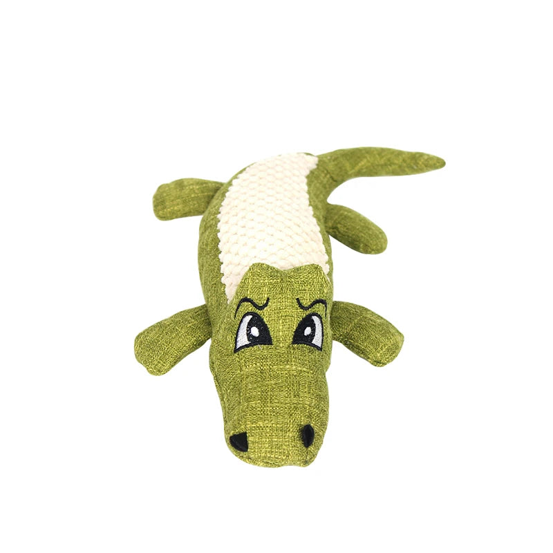 Interactive Alligator Plush Dog Toy - Sound & Teeth Training