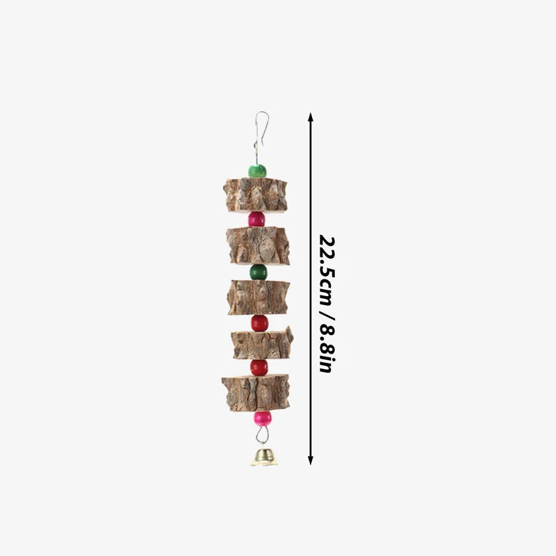 Natural Wooden Parrot Chew Toy | Safe Bird Cage Enrichment Canada