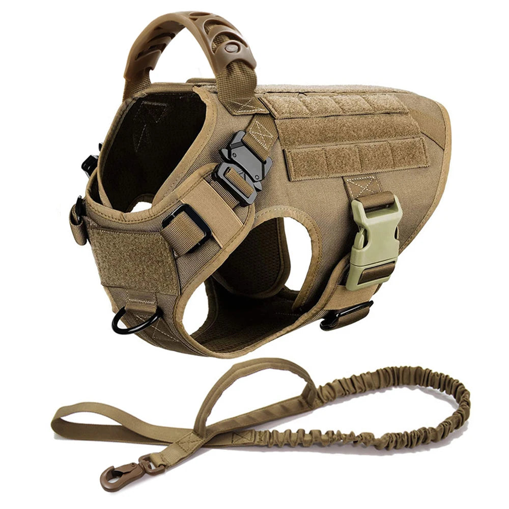 Tactical Dog Harness Vest w/ MOLLE | German Shepherd Malinois Training