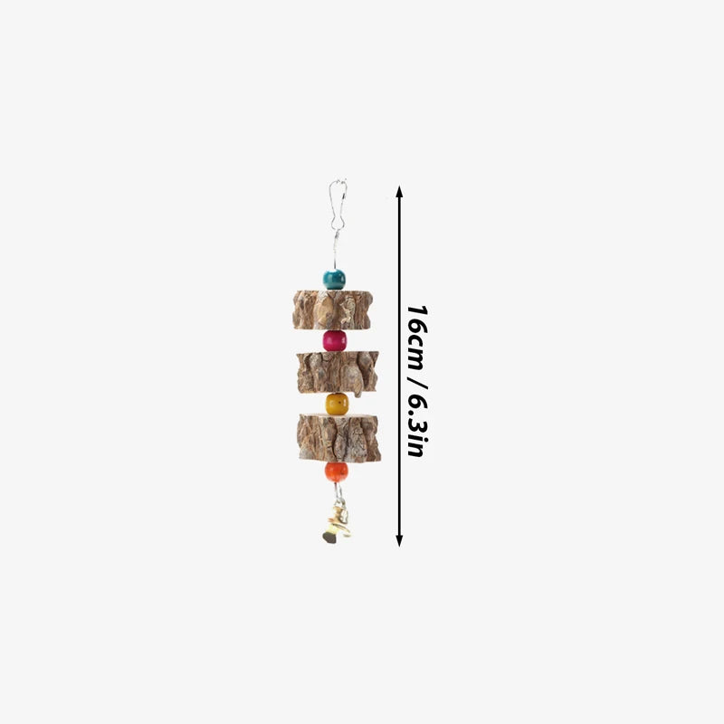 Natural Wooden Parrot Chew Toy | Safe Bird Cage Enrichment Canada