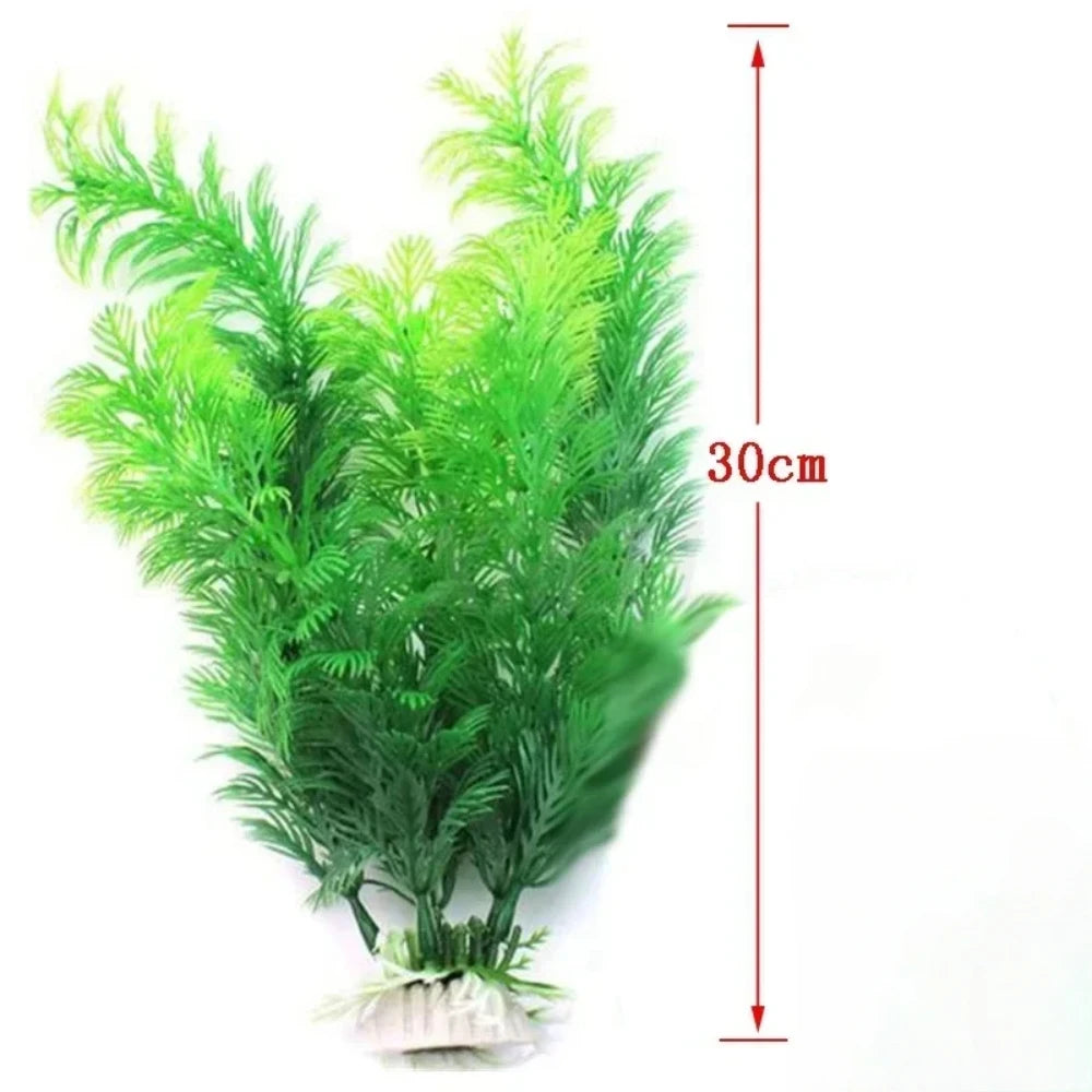 Green Artificial Plastic Aquarium Plant Decor - Fish Tank Ornament