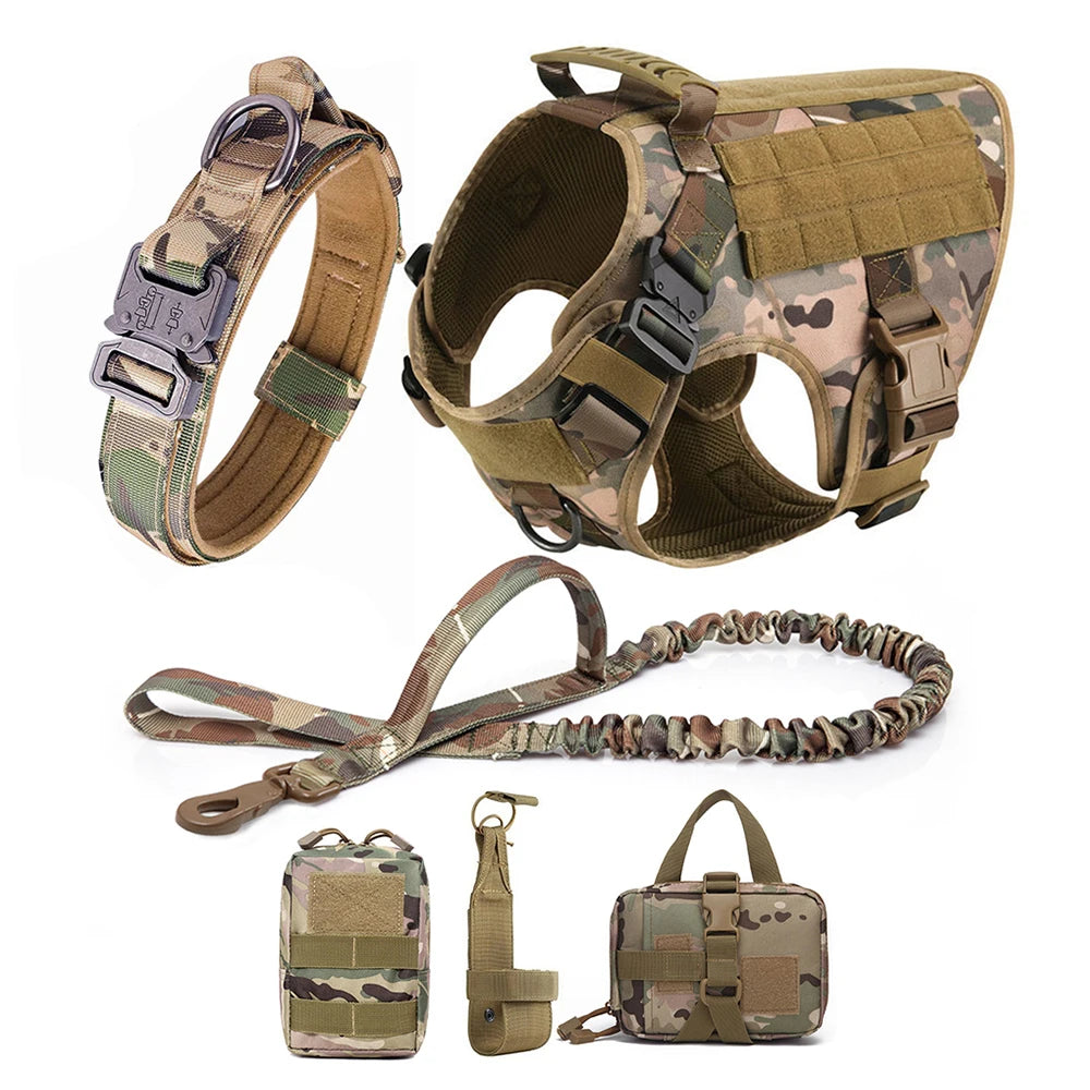 Tactical Dog Harness Vest w/ MOLLE | German Shepherd Malinois Training