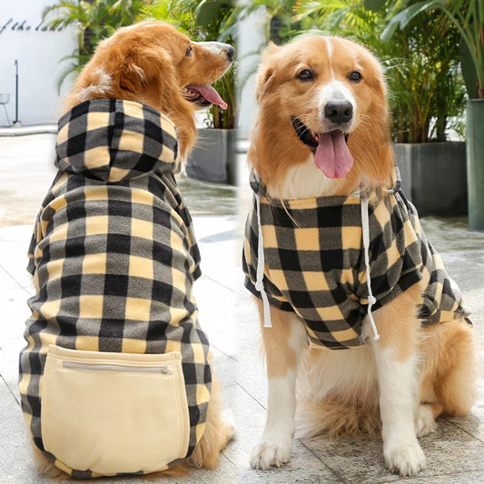 Plaid Reversible Dog Winter Coat - Warm Pet Jacket for Canadian Winters