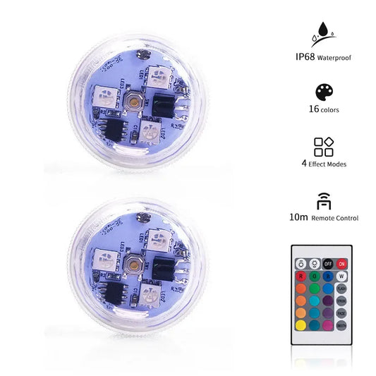 IP68 RGB LED Submersible Light - Remote Control for Aquarium, Pool