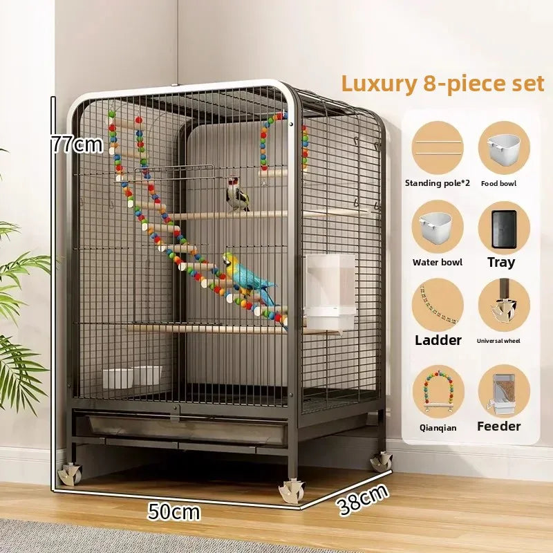 Luxury Large Bird Villa Cage for Breeding Parrots & Exotic Birds