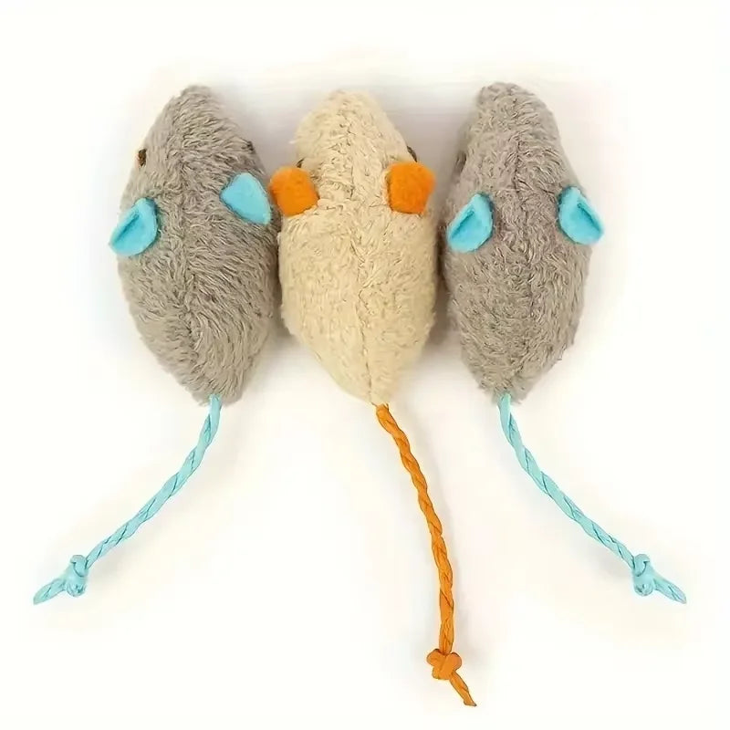 3/7PC Plush Rat Cat Toys | Durable Linen & Interactive Fun