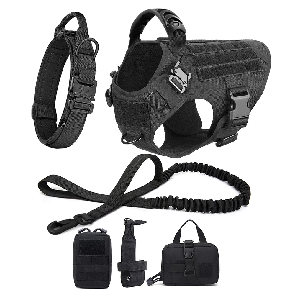 Tactical Dog Harness Vest w/ MOLLE | German Shepherd Malinois Training