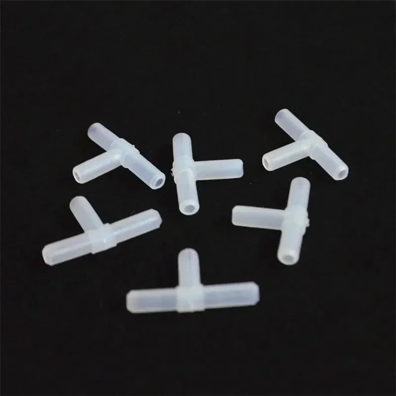 10-Pack 4mm Aquarium Air Pump T-Connectors - Fish Tank Tubing