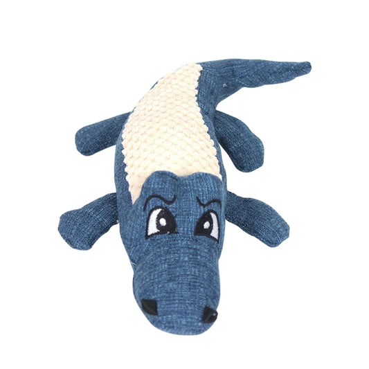 Interactive Alligator Plush Dog Toy - Sound & Teeth Training