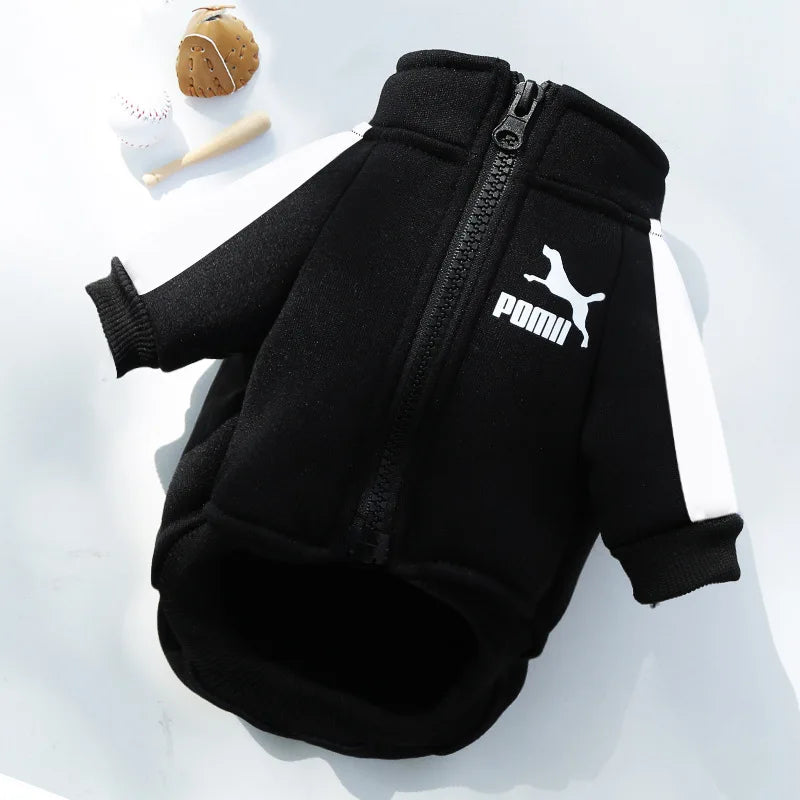 Winter Baseball Dog Jacket Hoodie for Small/Medium Dogs