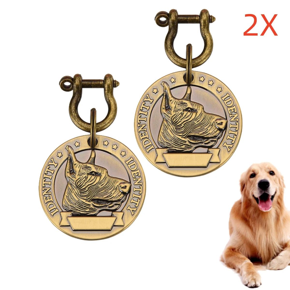 Custom Engraved Bronze Dog ID Tag | Personalized Pet Nameplate