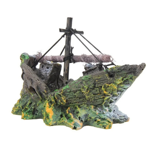 Pirate Ship Wreck Aquarium Decor | Resin Fish Tank Ornament Canada