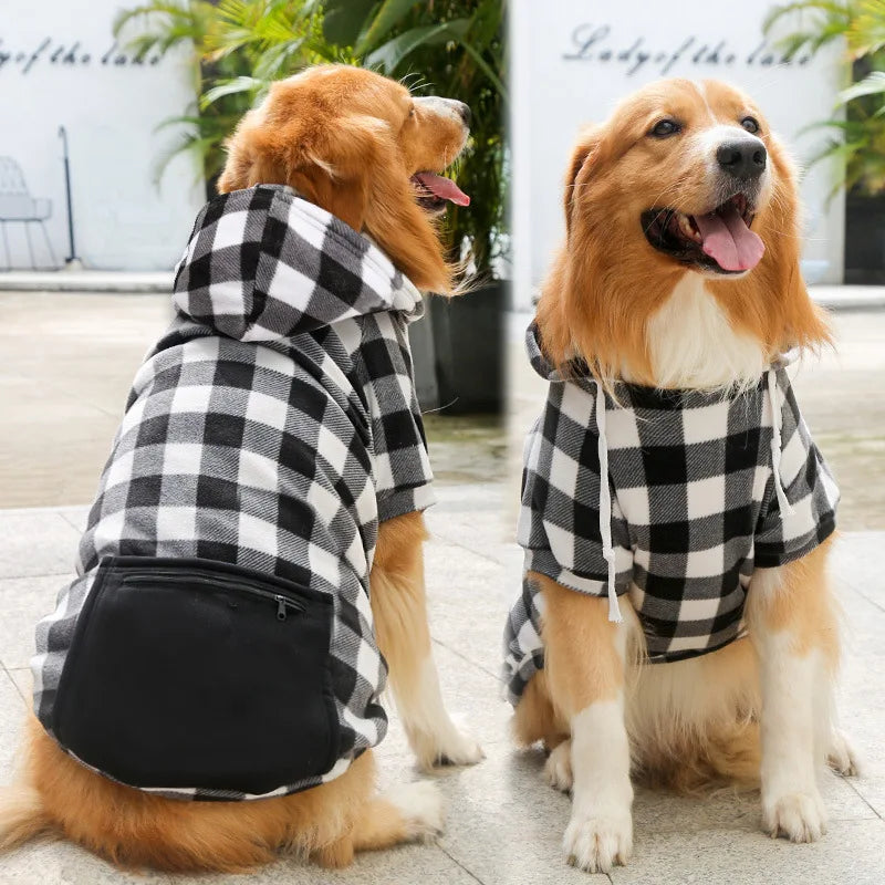 Plaid Reversible Dog Winter Coat - Warm Pet Jacket for Canadian Winters