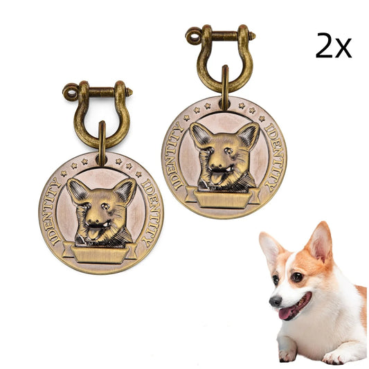 Custom Engraved Bronze Dog ID Tag | Personalized Pet Nameplate