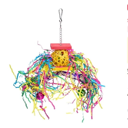 5-Piece Natural Wood Parrot Chewing & Enrichment Toy Set