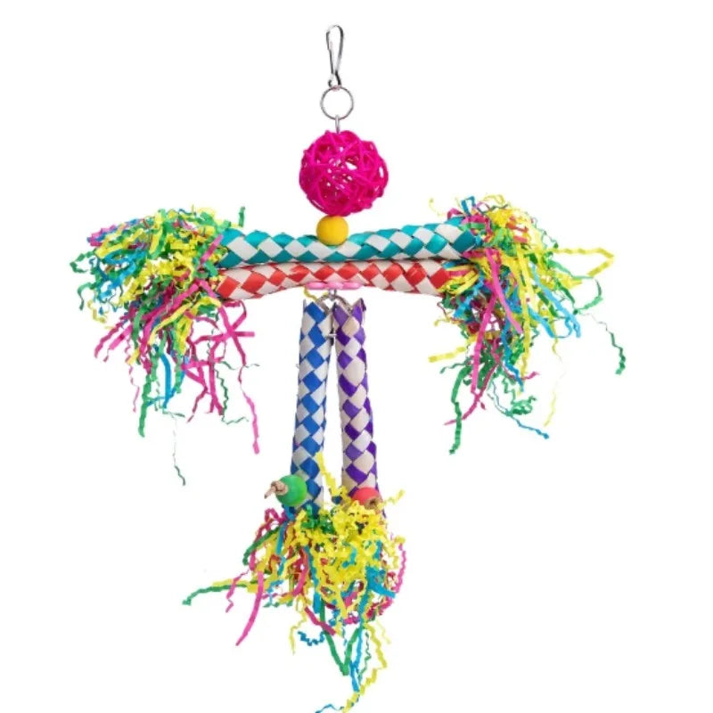5-Piece Natural Wood Parrot Chewing & Enrichment Toy Set