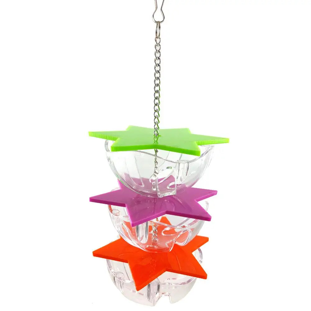 Bird Bite Toys Parrot Foraging Feeder | Acrylic Hanging Treat Toy