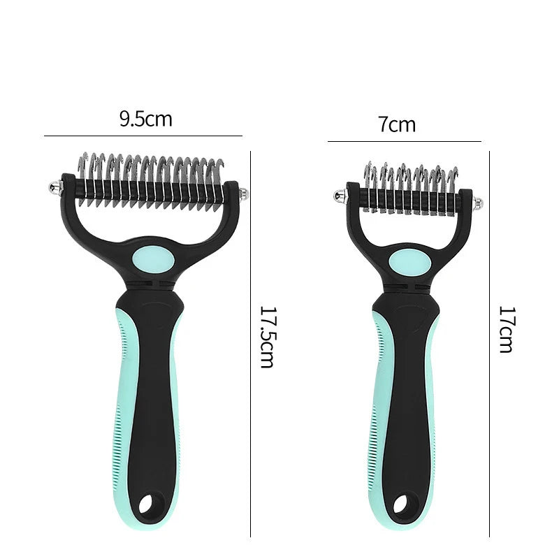 Pet Deshedding Brush | Dog & Cat Fur Remover & Knot Cutter