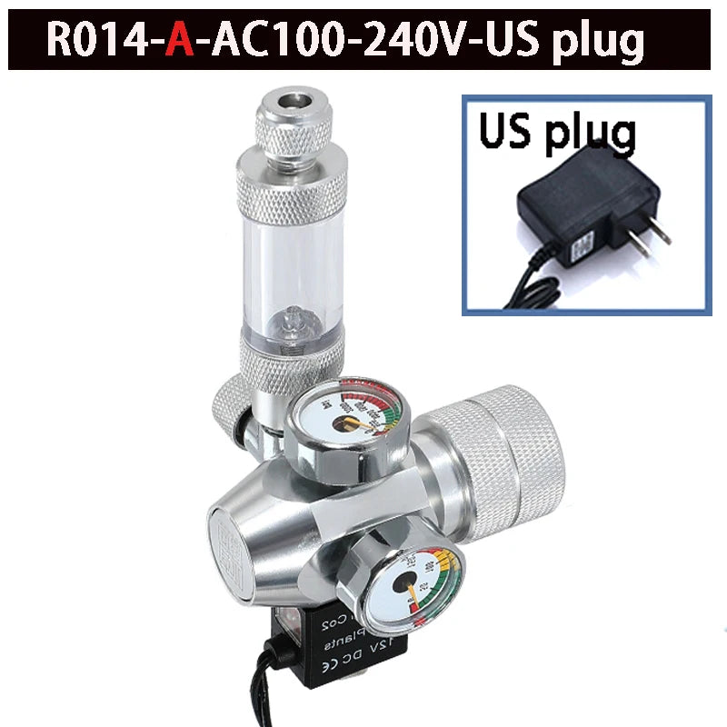 ZRDR 2024 Aquarium CO2 Regulator Kit w/ Solenoid & Counter