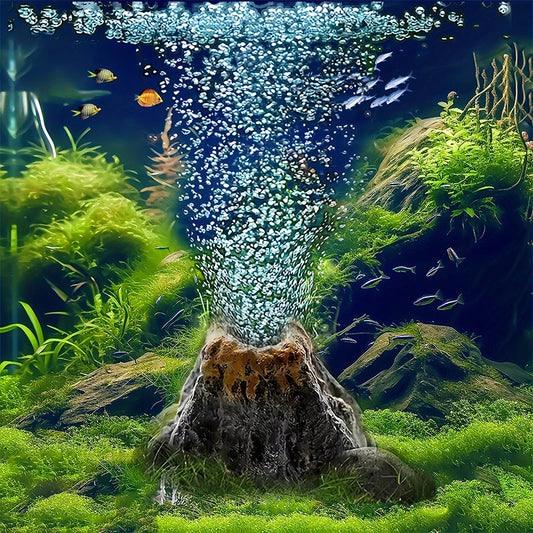 Aquarium Volcano Air Stone Bubble Aerator Decoration for Fish Tanks