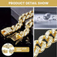 Luxury Diamond Cuban Dog Collar - Secure Metal Chain & Buckle for Pets