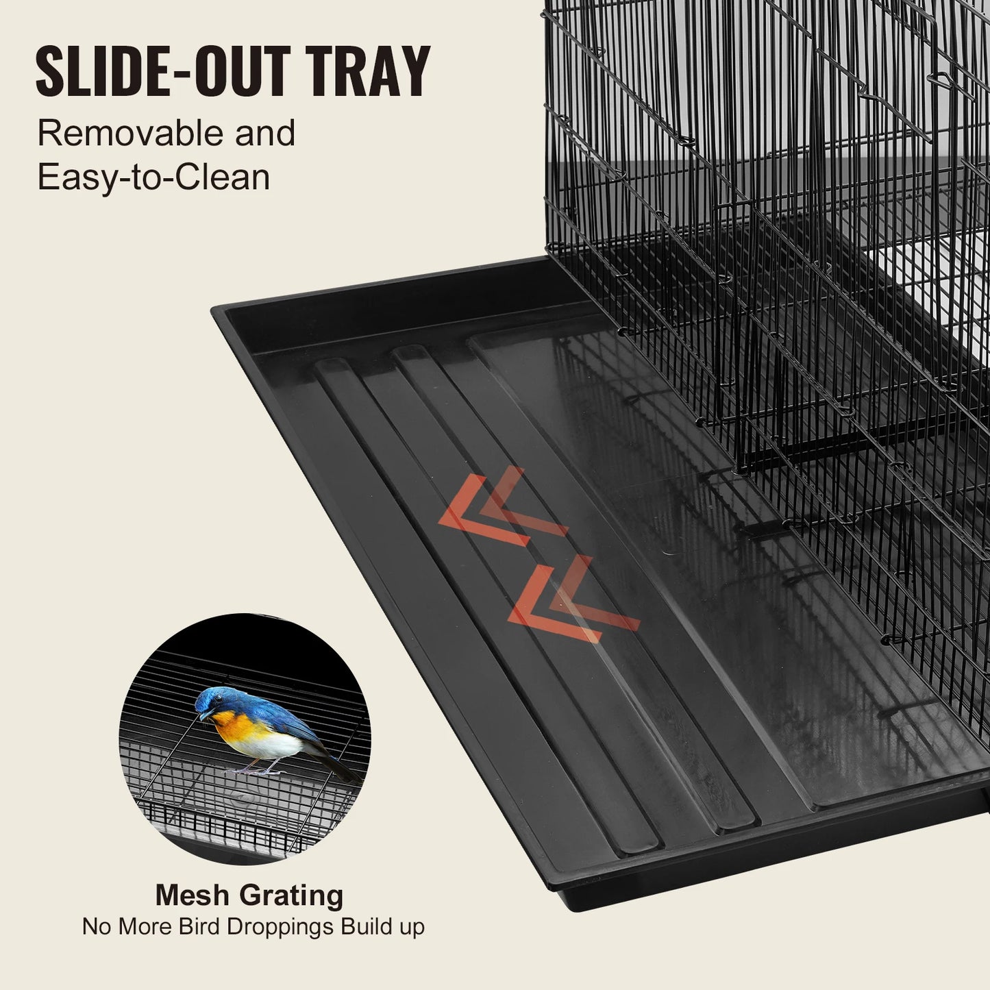 SucceBuy 30" Divided Stackable Bird Cage | Small Birds