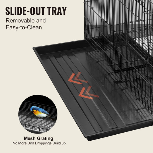 SucceBuy 30" Divided Stackable Bird Cage | Small Birds