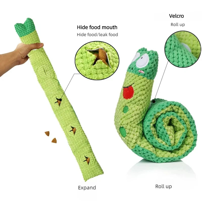 Dog Puzzle Feeder Snail Toy - Interactive & Indestructible