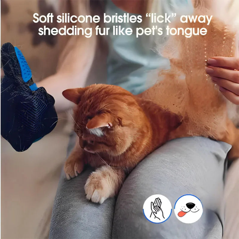 Pet Grooming & Deshedding Glove for Dogs & Cats - Hair Remover