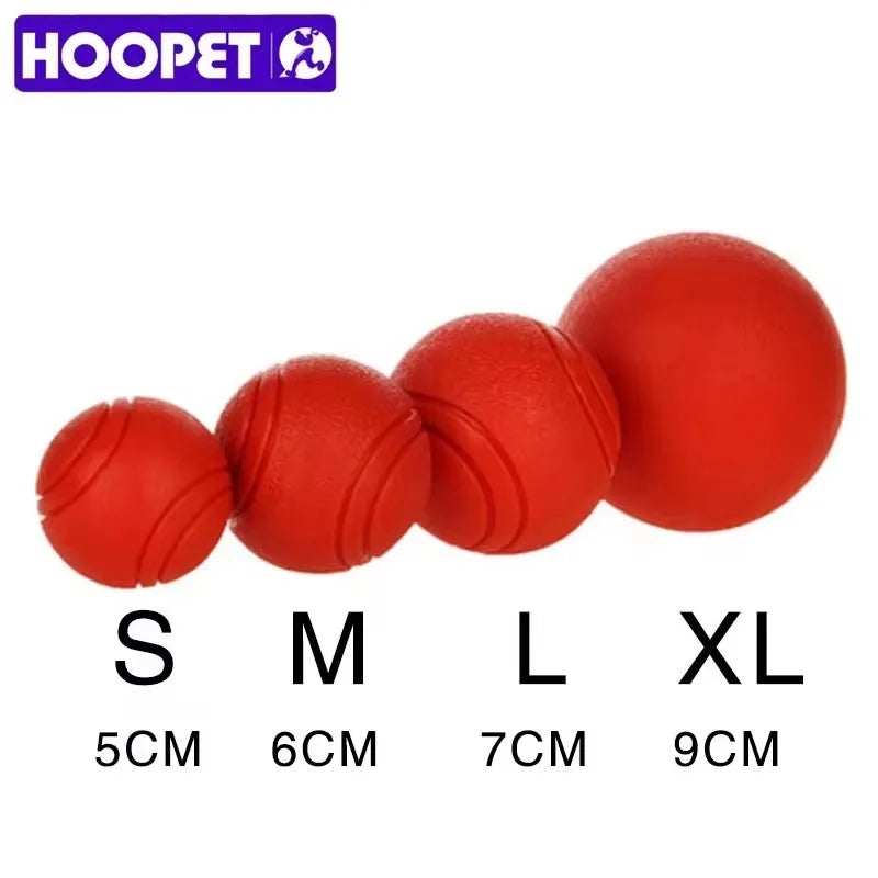 HOOPET Tough Red Rubber Dog Ball - Chew Proof S-XL