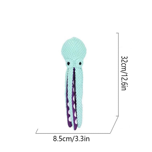 Interactive Plush Octopus Dog Toy - Sound & Durable Fun