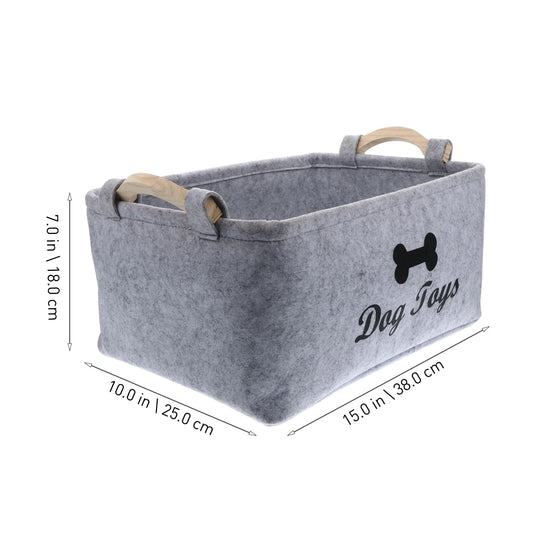 Felt Pet Toy Storage Basket Organizer Bin for Dogs