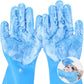 Pet Bathing Gloves: Silicone Scrubber & Hair Remover for Dogs, Cats