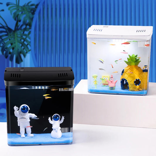Silent Mini Desktop Betta Fish Tank with LED & Filter | Canada