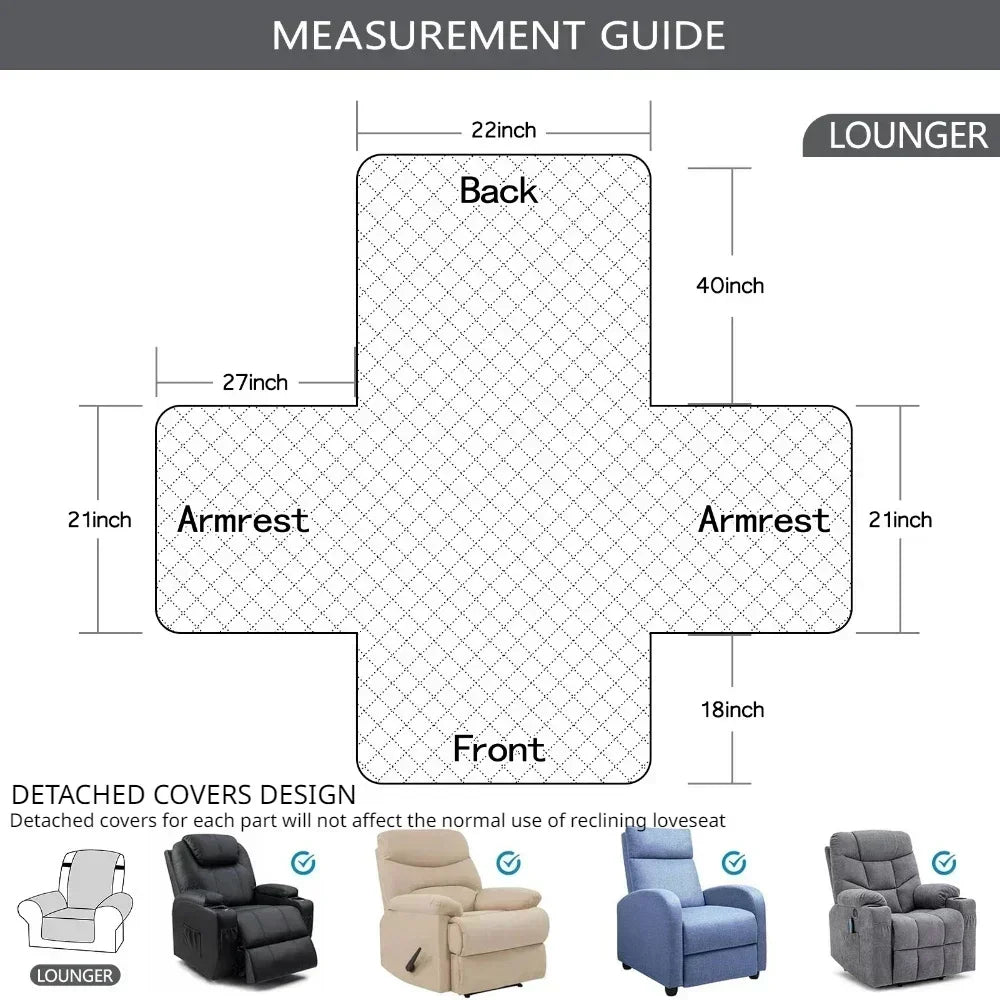 Waterproof Non-Slip Recliner Sofa Cover | Pet & Kid Friendly