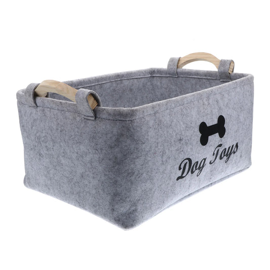 Felt Pet Toy Storage Basket Organizer Bin for Dogs