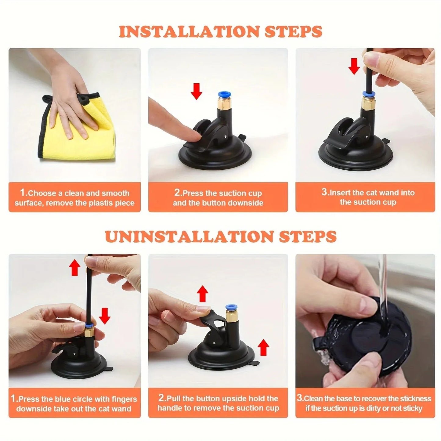 Interactive Cat Teaser Toy | Suction Cup Feather Bell Wand