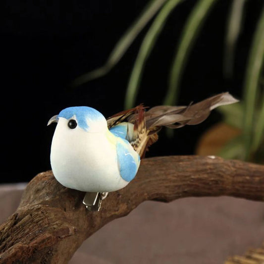 6-Pack Mini Artificial Foam Birds for Home & Kids Decor
