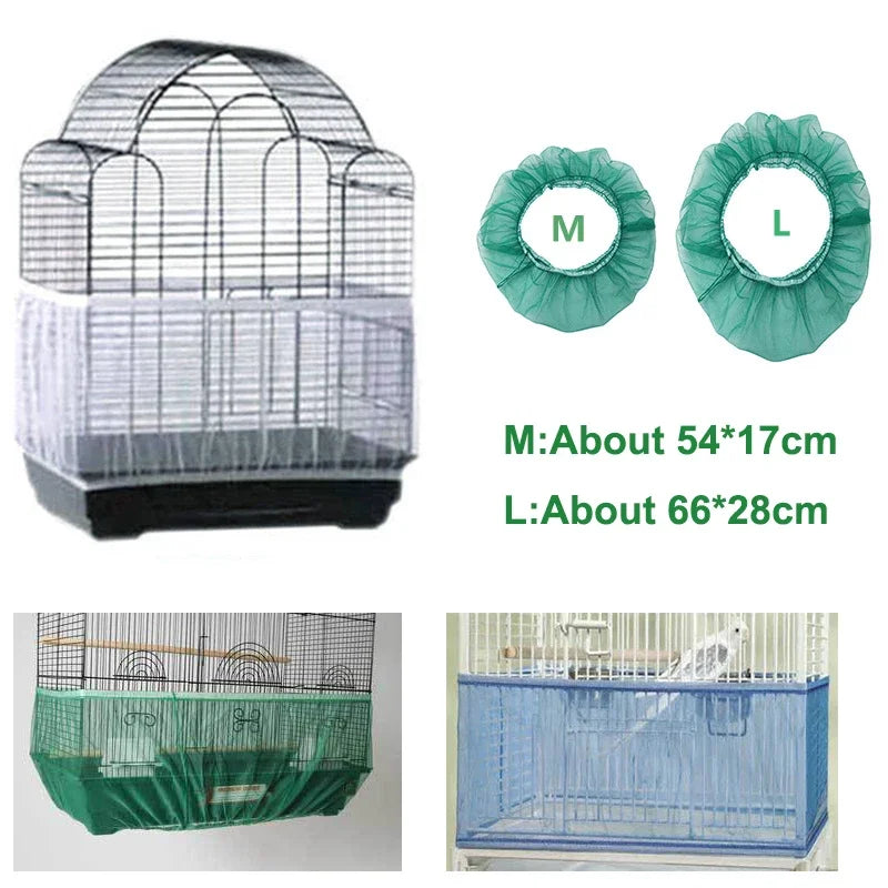 Nylon Mesh Bird Cage Seed Guard & Catcher - Easy Clean