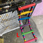 Vibrant Wooden Bird Ladder & Swing Toy for Small Parrots