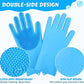 Pet Bathing Gloves: Silicone Scrubber & Hair Remover for Dogs, Cats