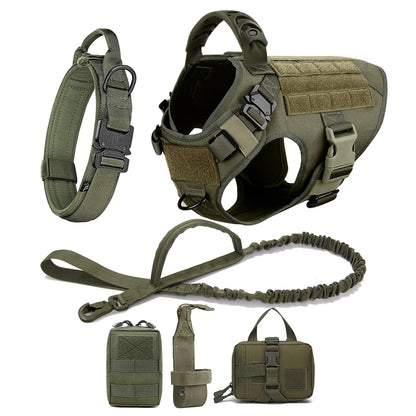 Tactical Dog Harness Vest w/ MOLLE | German Shepherd Malinois Training