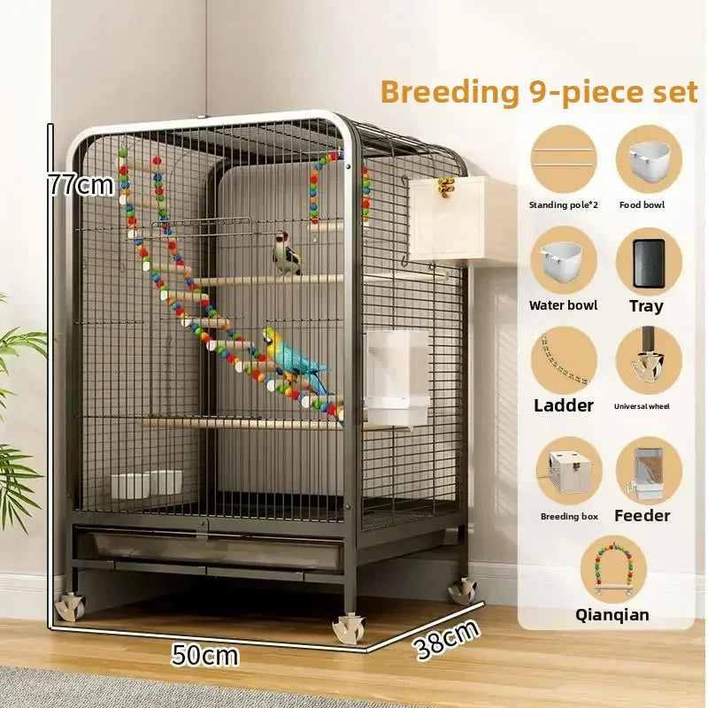 Luxury Large Bird Villa Cage for Breeding Parrots & Exotic Birds