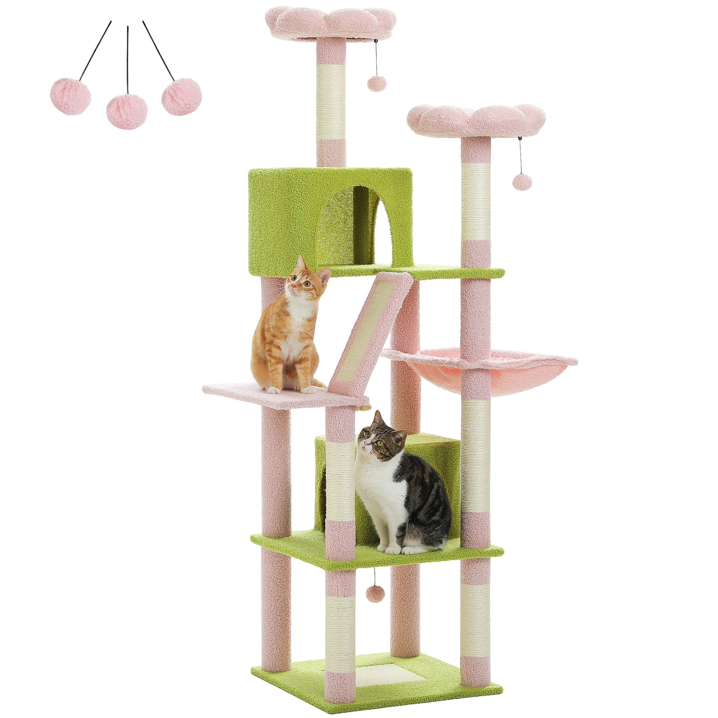Tall Multi-Level Cat Tree Tower for Multiple Indoor Cats w/ Condo