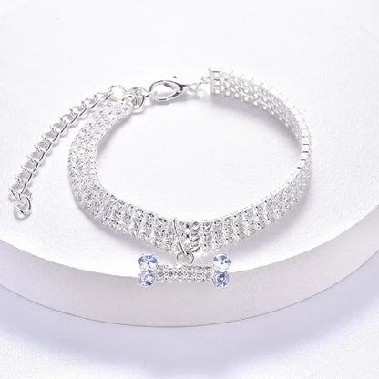 Sparkling Rhinestone Pet Collar for Dogs & Cats | Adjustable Luxury Necklace