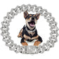 Luxury Diamond Cuban Dog Collar - Secure Metal Chain & Buckle for Pets